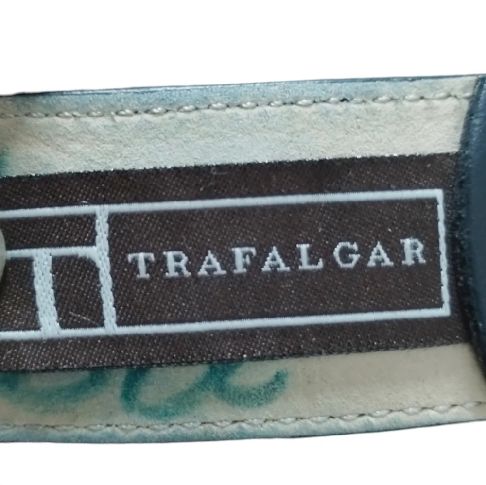 MEN'S TRAFALGAR‎ BLACK GENUINE  LEATHER BELT SIZE 44/110cm #1101PY03-001